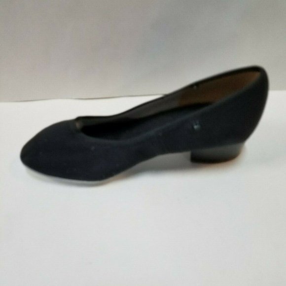 Angelo Luzio 902 Women's Size 5.5B Black Canvas Slip-On Ballroom Pumps Exam Shoe - Picture 2 of 5
